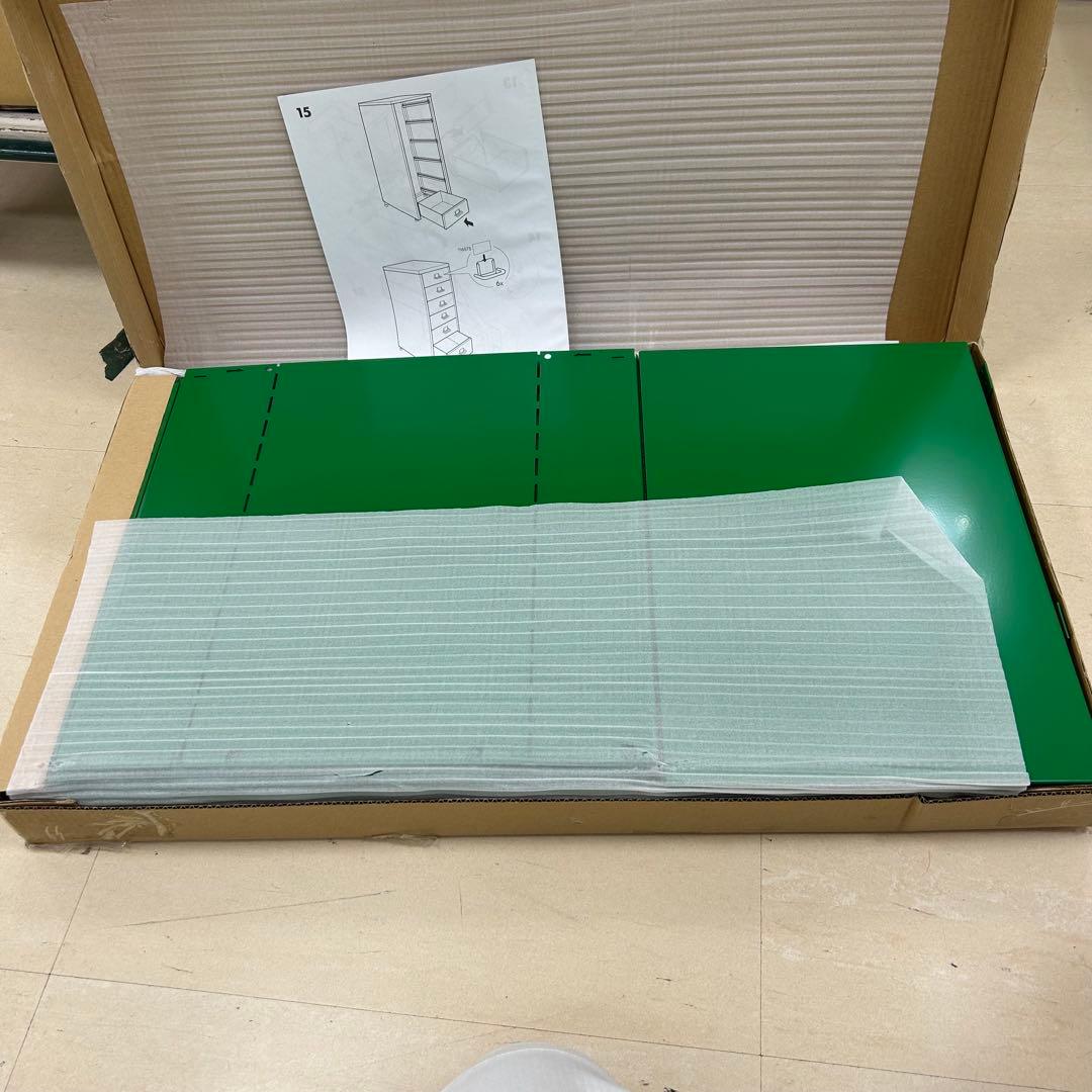 入手不可グリーンの新品! IKEA HELMER 6段キャビネット未使用未開封