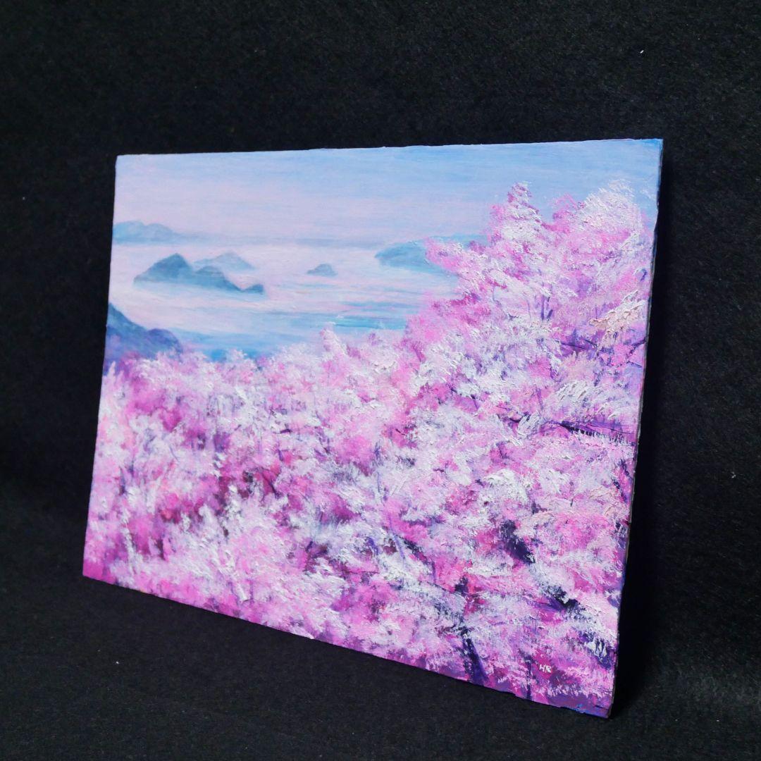 油絵 油彩 油彩画 絵 絵画【海の桜】