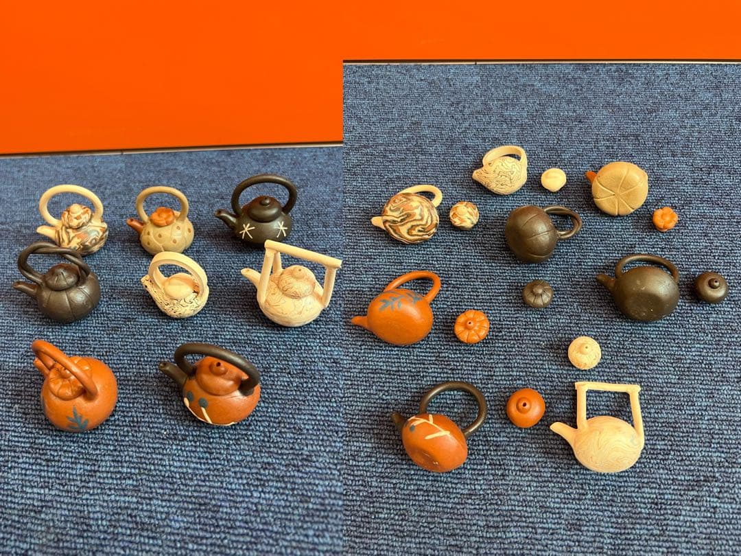 1135  急須　ミニチュア　8客　中国茶器　木箱付き