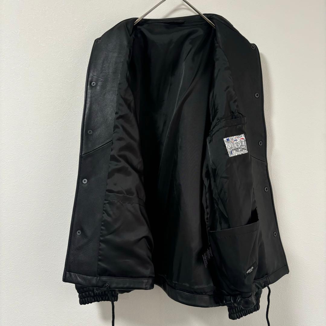美品✨ MORGAN HOMME レザーコーチジャケット 羊革 M ブラック - メルカリ