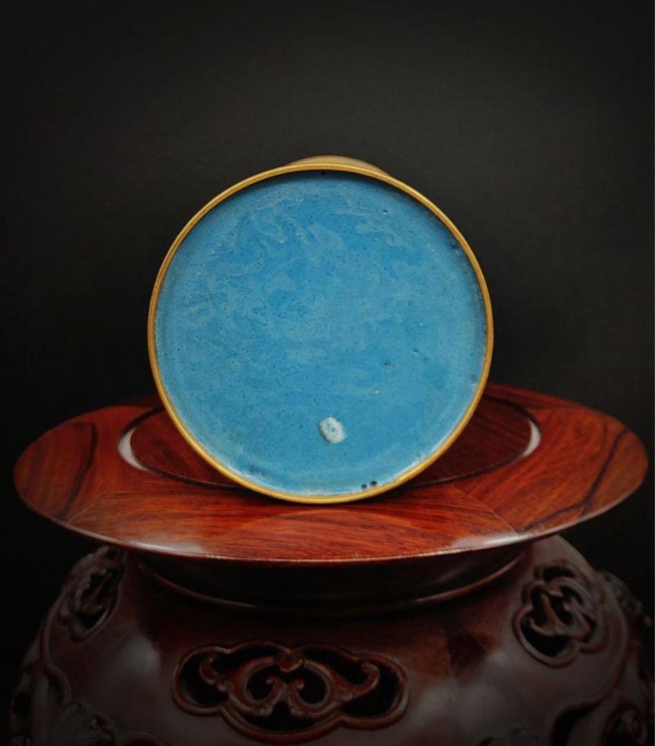 中國美術 古玩 七宝焼 景泰蓝置物 博古紋帽筒