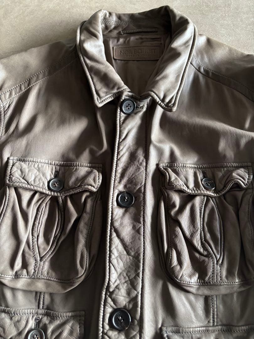 定価約35⭐︎ニールバレット⭐︎レザー⭐︎ブルゾン⭐︎グレーベージュ