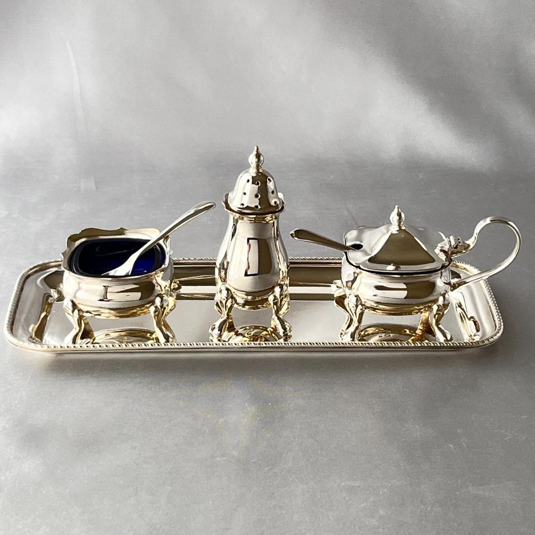 【英国】コンディメントセット【シルバープレート】バチェラー