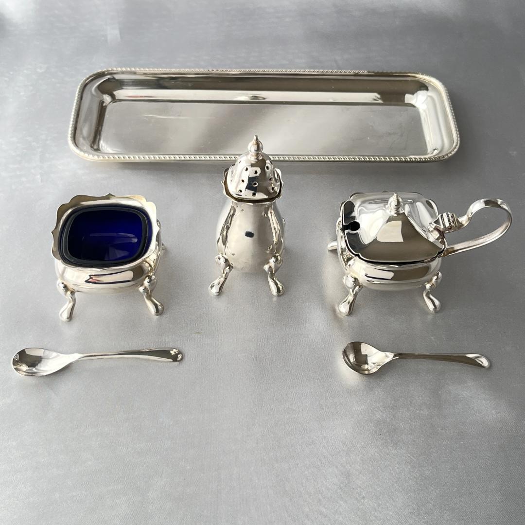 【英国】コンディメントセット【シルバープレート】バチェラー