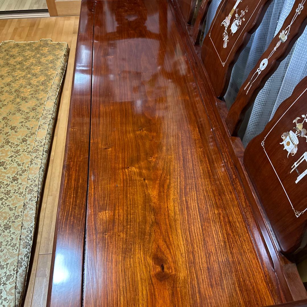 骨董品 螺鈿 ベンチチェア 長椅子 中国アンティーク家具 73 椅子類1