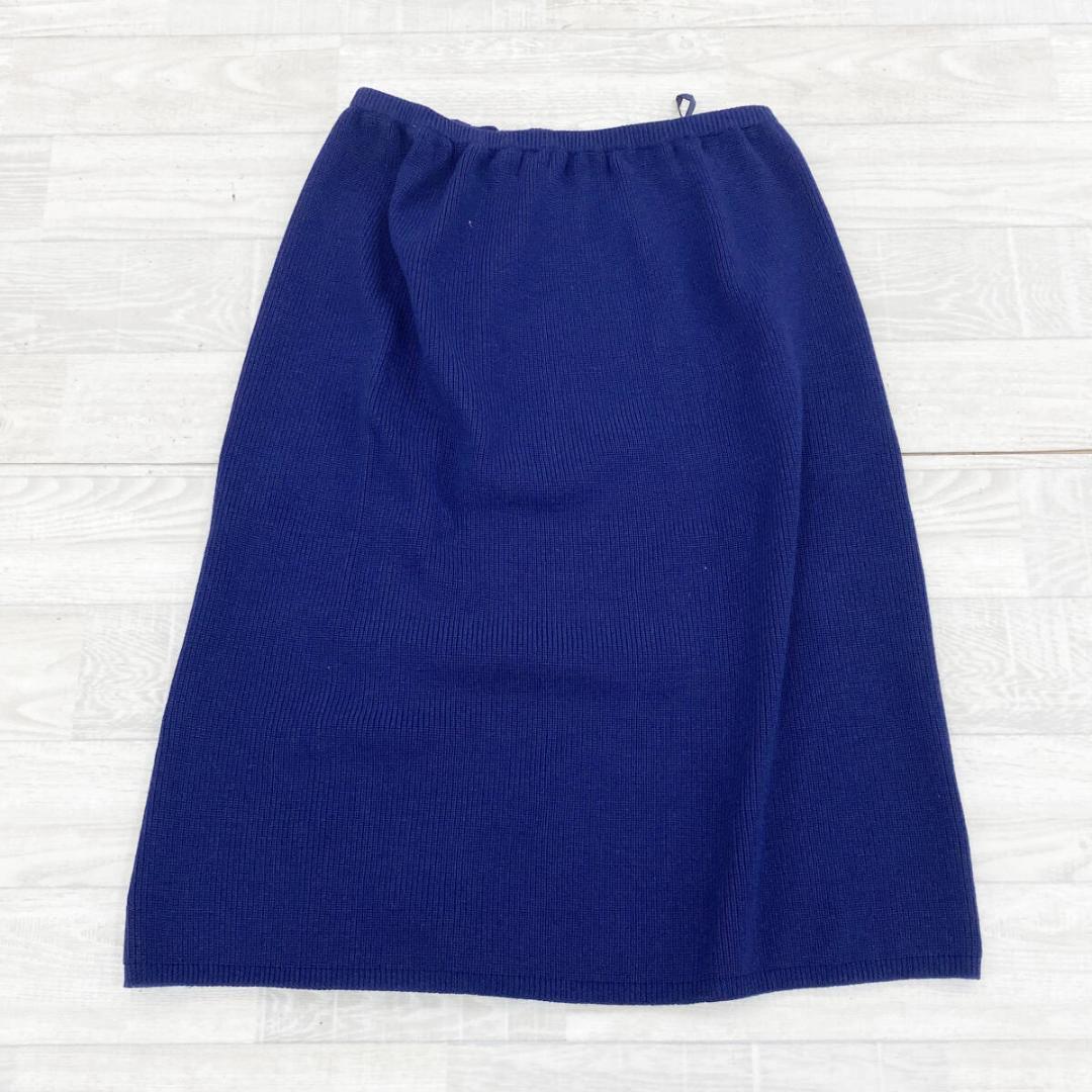HERMES エルメス ニットスカート ネイビー/紺