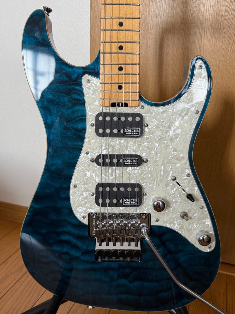 ギター SCHECTER EX-V CTM/FRT BKAQ