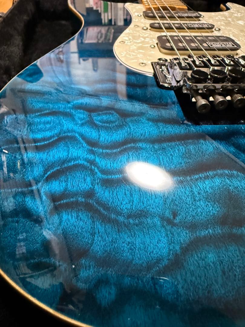 ギター SCHECTER EX-V CTM/FRT BKAQ