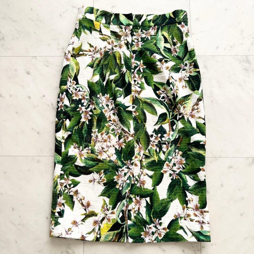 DOLCE&GABBANA フローラル ボタニカル ミディタイトスカート 40