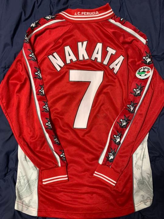 選手支給用 99ペルージャホーム長袖 #7 割引 中田英寿選手 サイズXL M