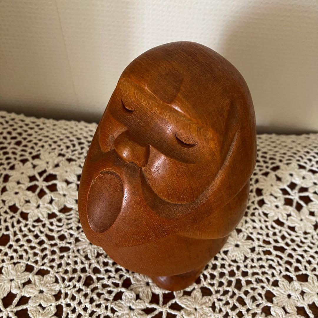 あとぐちさん コロポックル 木彫り しあわせのパン