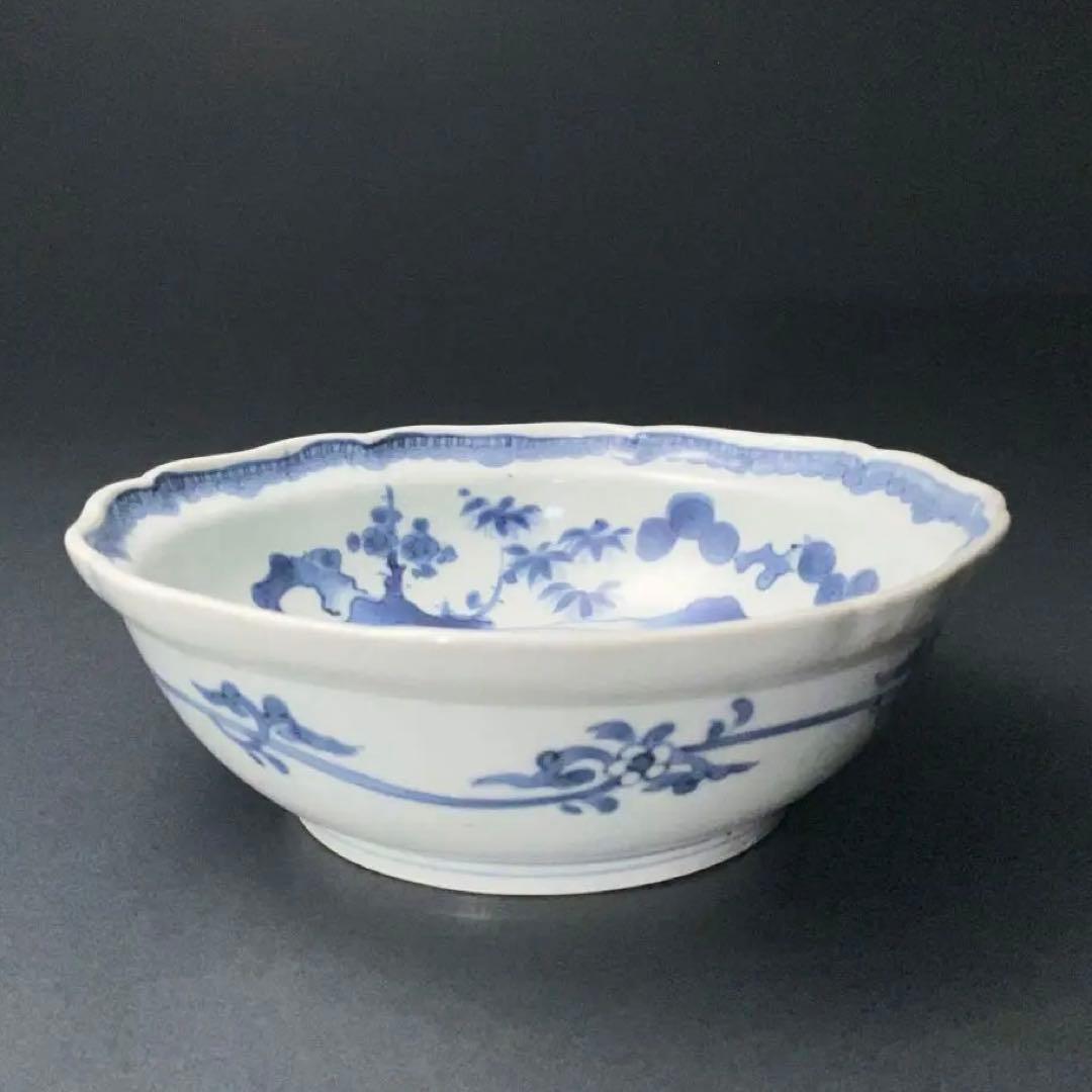 伊万里染付 松竹梅文なます皿 骨董 古伊万里 R0230ダD 古伊万里