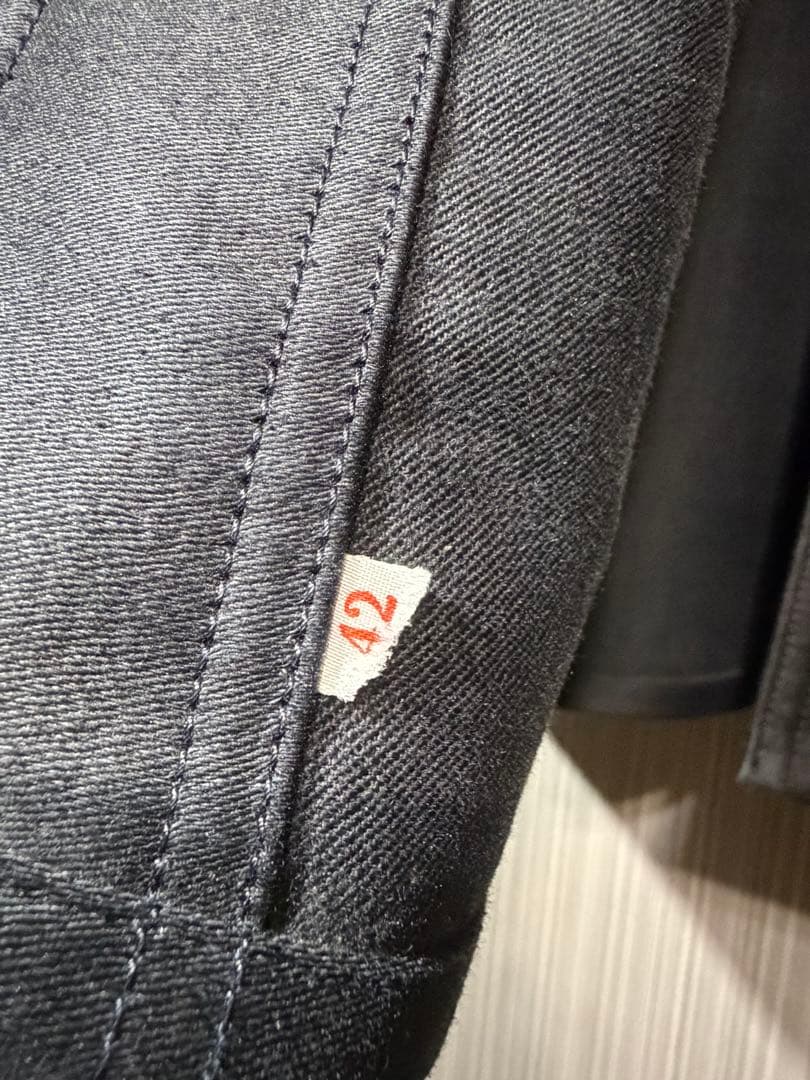 50s〜60s フレンチ ブラックモールスキンワークジャケット　刺繍タグ