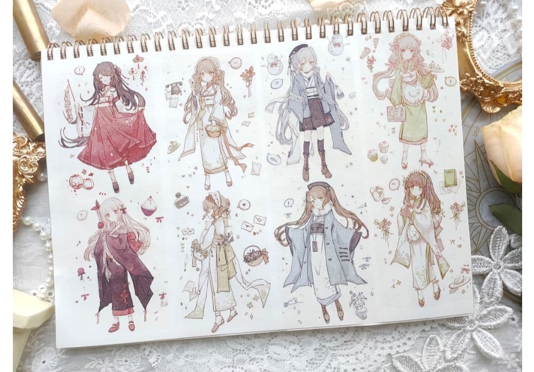 J264＃樱恋四季(PET)巫女sama切り売り海外人物マステ女の子