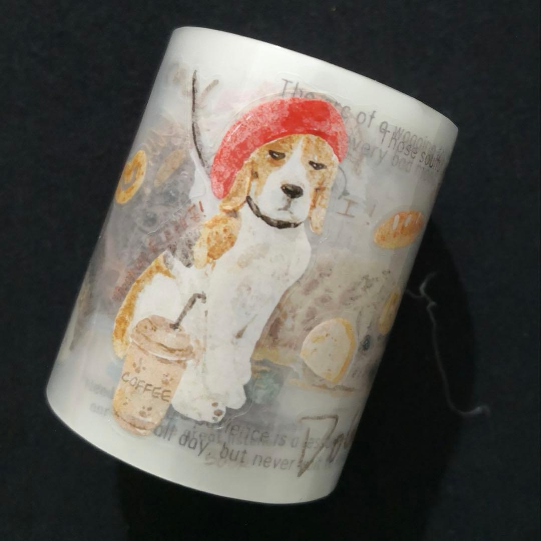 8800】海外 マステ 5m巻売り マットPETカッティング 動物 ワンチャン