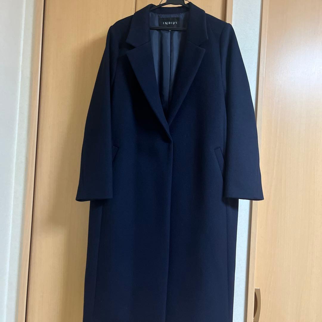 INDIVI ネイビー チェスターコート 13号