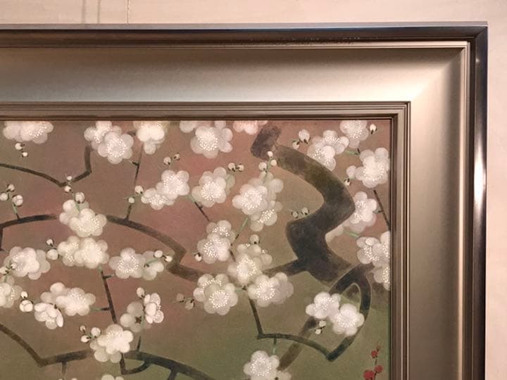 LEMONeDさま専用 村田晴彦「紅梅白梅」日本画M25号 直筆サイン・落款