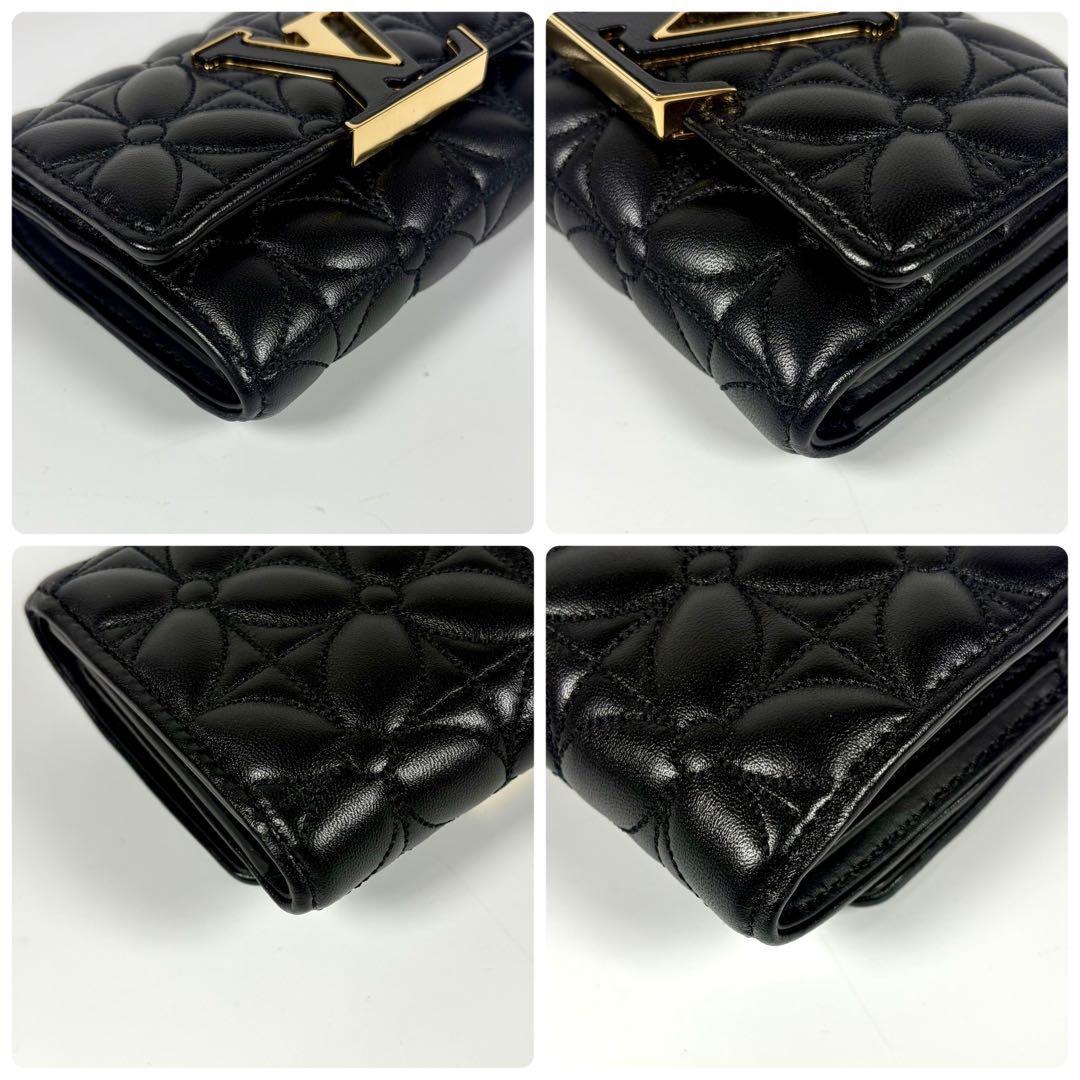 【未使用級】ルイヴィトンポルトフォイユカプシーヌコンパクトキルティングフラワー