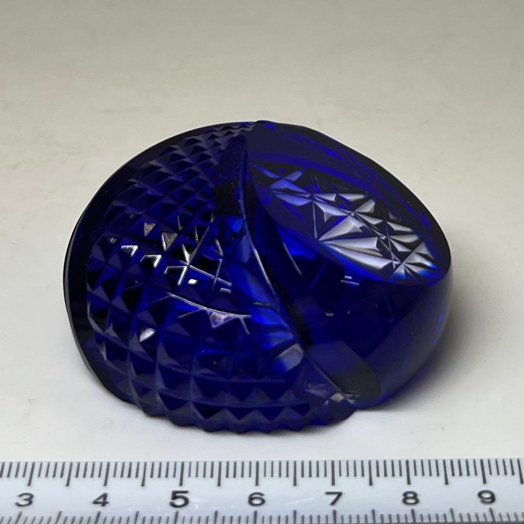 薩摩ガラス 工芸作 「薩摩の雫」 共箱 213g 東キ7-1130☆2F