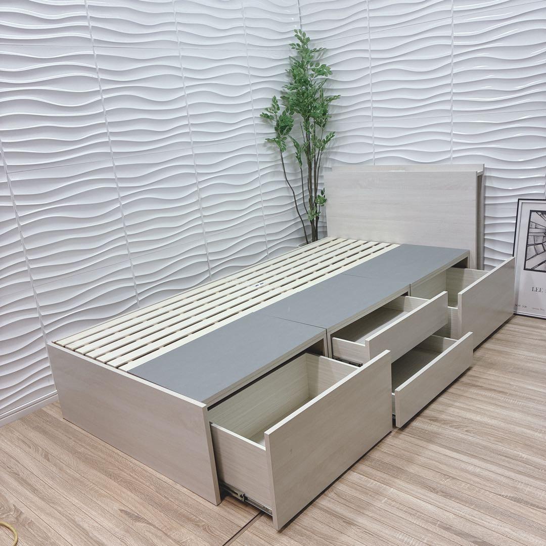 ◇大阪府 神戸市 配達料無料！◇ベッドフレーム◇収納コンセント付き◇シングル◇