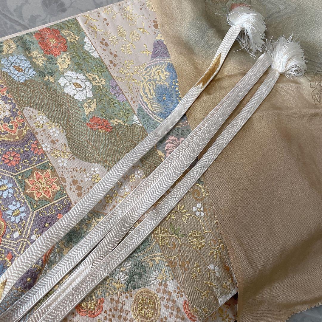 色留袖 フルセット 稲穂 鳥 丸に三つ柏 金駒 金彩 五つ紋 比翼仕立て