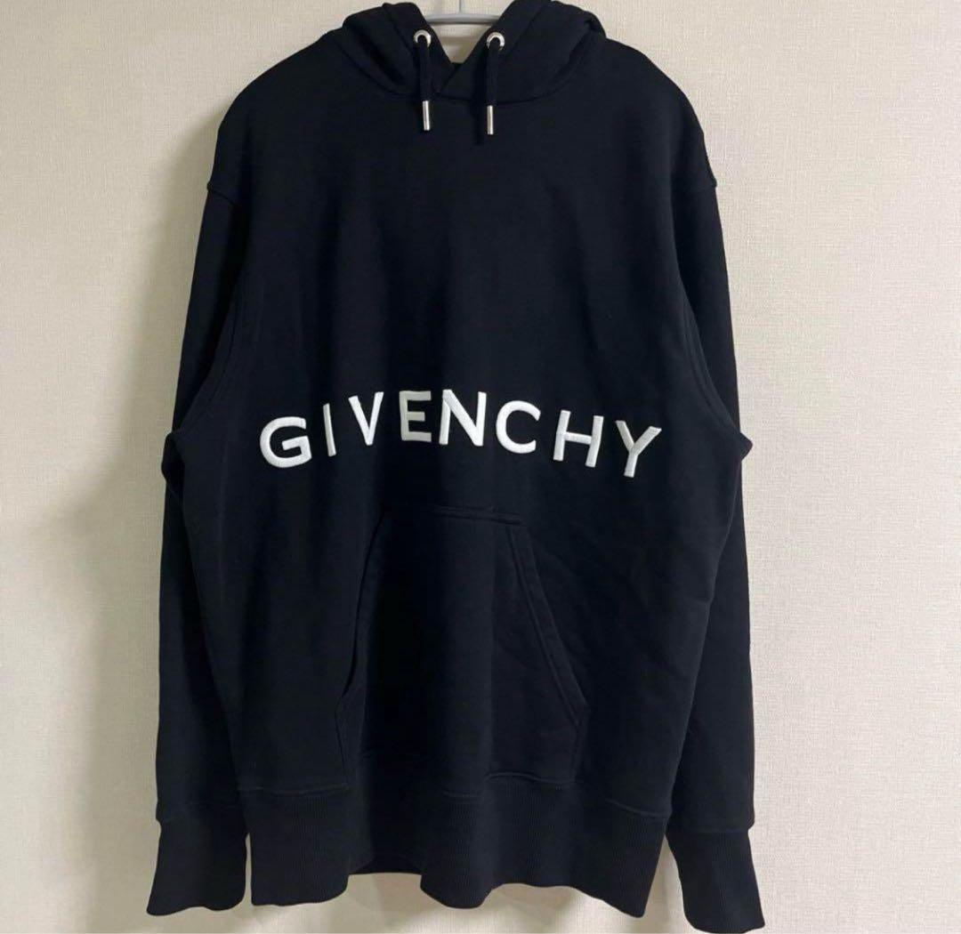 正規品 GIVENCHY ブラック 4G ロゴ刺繍 パーカー ジバンシー 美品