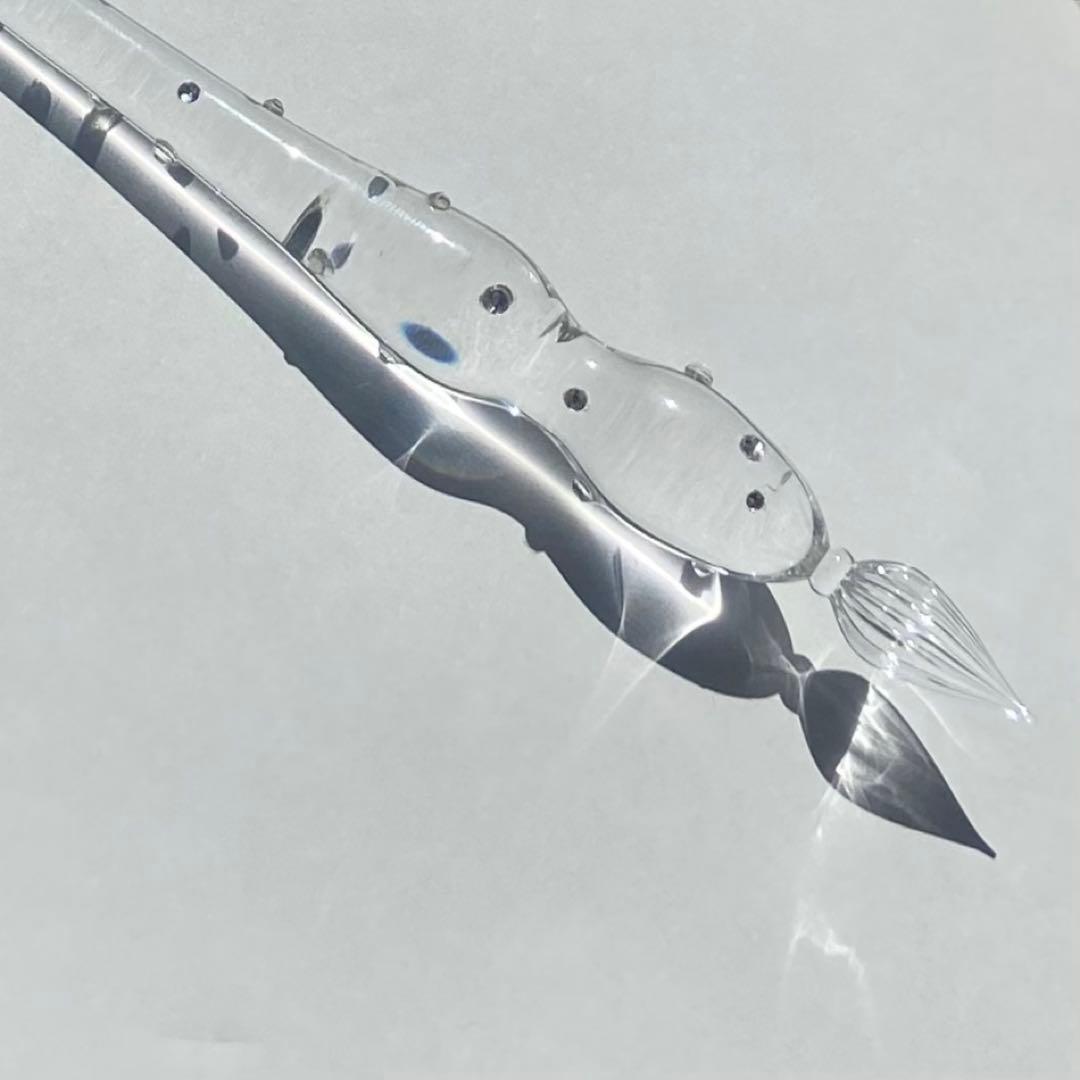 クリスタルクリア ガラスペン／硝子ペン／軽い 持ちやすい 書き心地