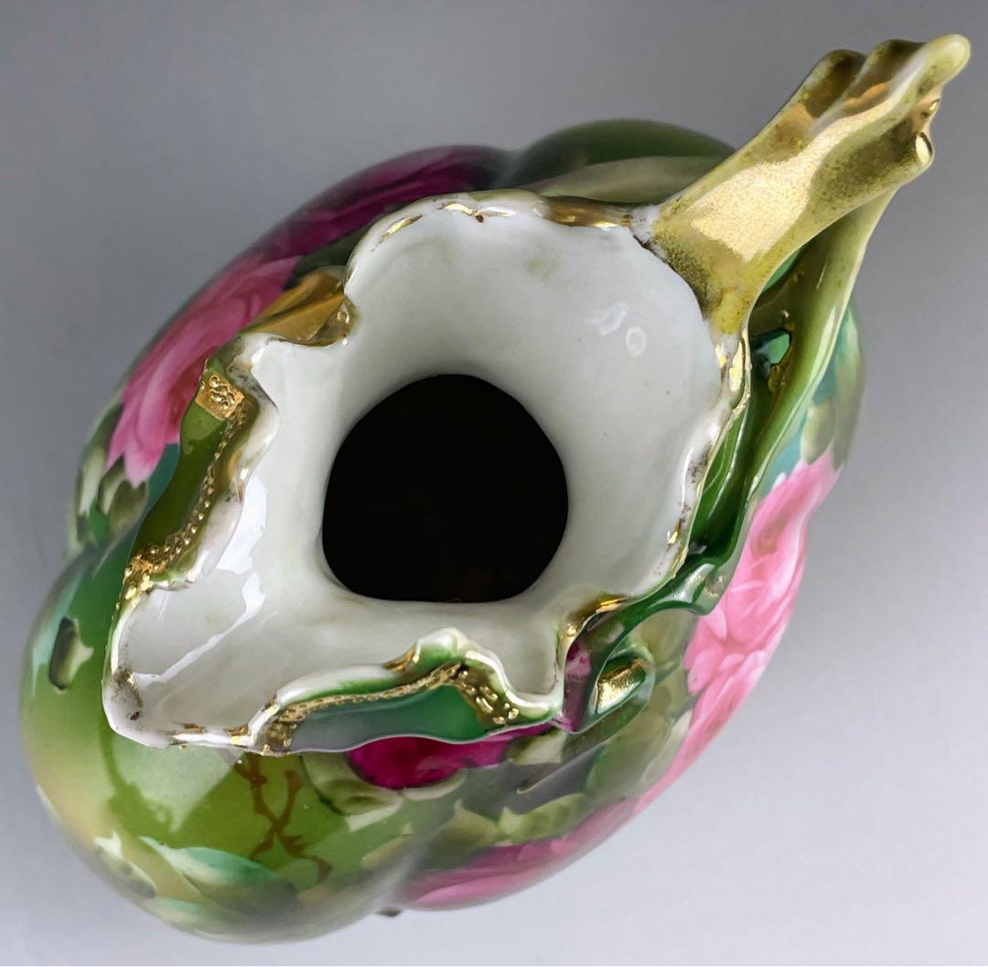 美品】オールドノリタケ 22.8㎝ 薔薇文花瓶 金彩 バラ図 ばら 水差し