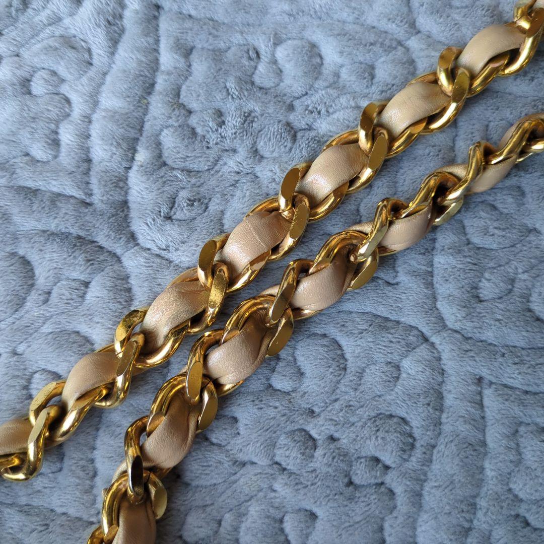 CHANEL シャネル キルティングショルダーバック ヴィンテージ　ベージュ