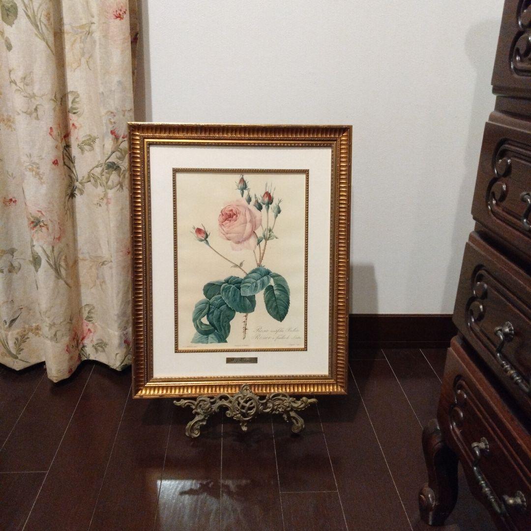 ② ルドゥーテ 絵額 レ ローズ バラ図譜 フォリオ判 ゴールドフレーム