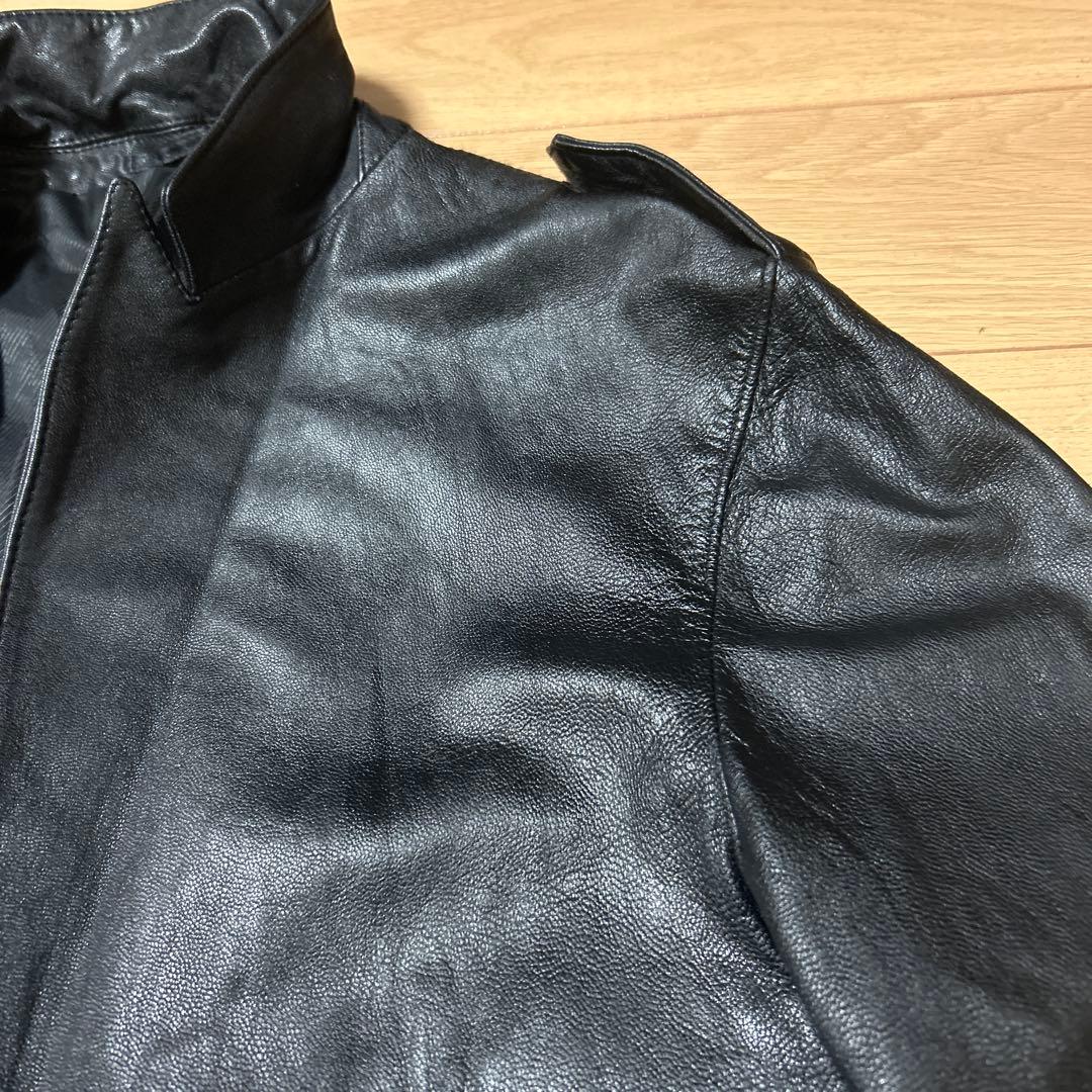 ユナイテッドアローズ やぎ革 ミリタリタイプ ピークドラペルレザー