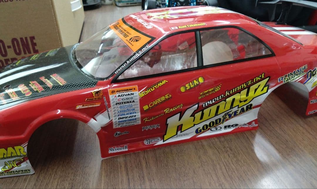 【RIO】 RCカー ボディ レッド カーボンファイバー風