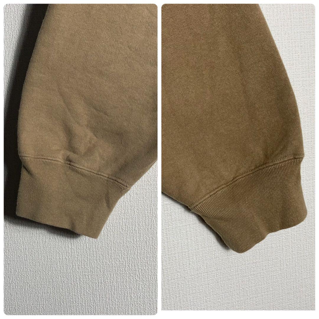 SUPREME フルジップパーカー スモールロゴ 刺繍 裏起毛 ベージュ L.