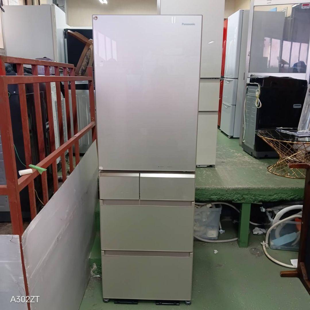 446 大型冷蔵庫 400L強 右開き 自動製氷機 鏡面デザイン 保証込 美品