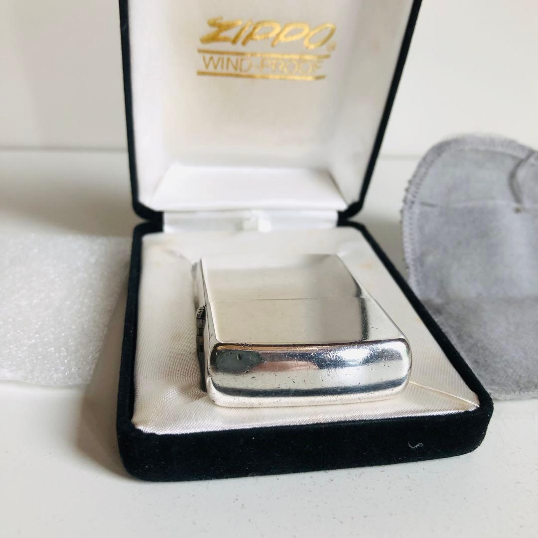 希少使用品スターリングシルバーZIPPOイタリックロゴ1980年代ZIPPO