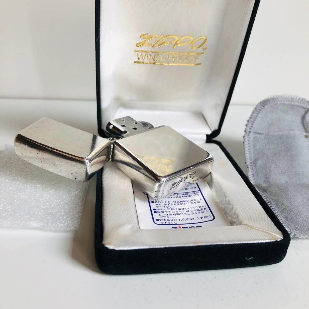 希少使用品スターリングシルバーZIPPOイタリックロゴ1980年代ZIPPO