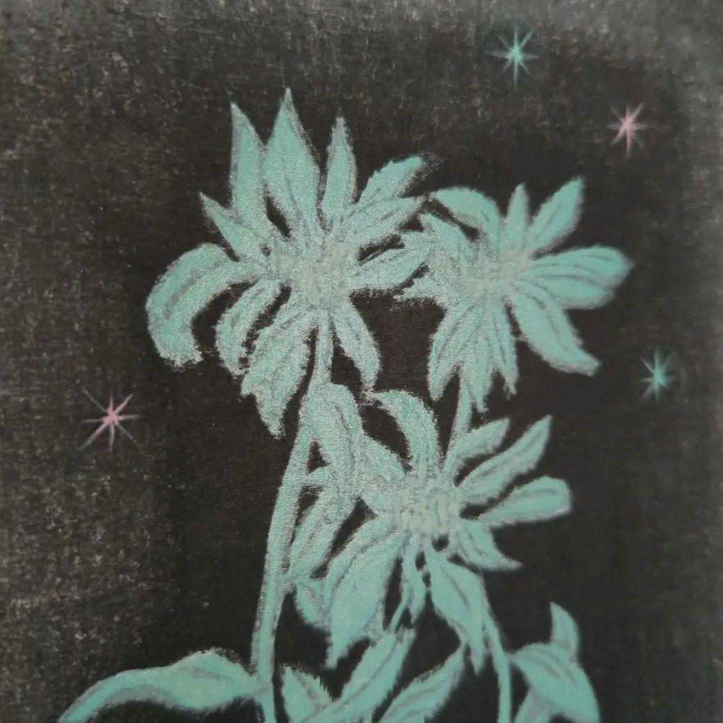 木版画】北岡文雄「EDELWEISS」1973