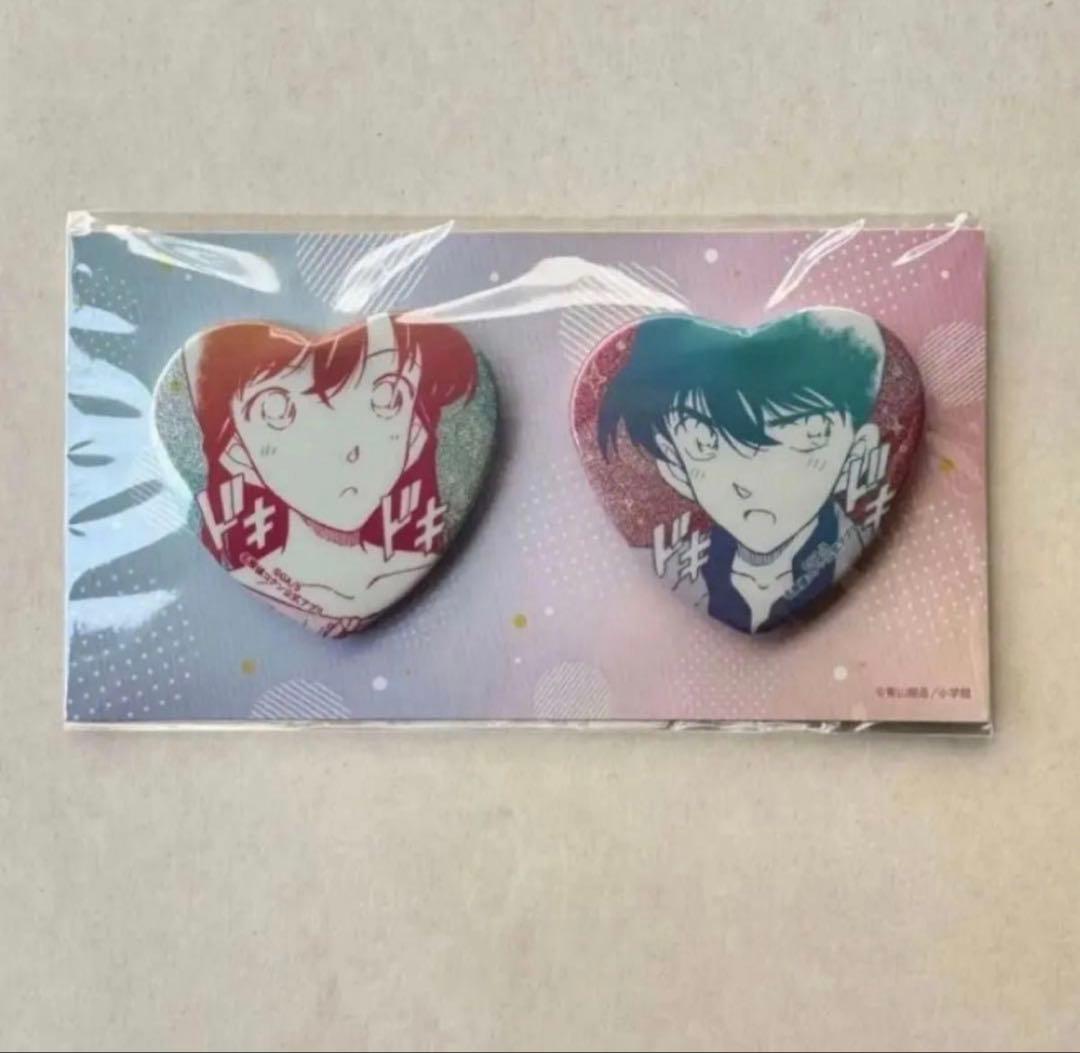 名探偵コナン 公式アプリ 缶バッジ ペアシリーズ 工藤新一&毛利蘭 新蘭