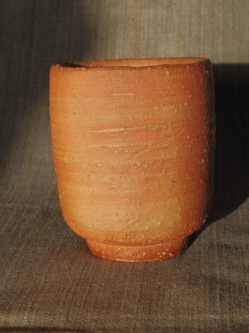 希少作★辻清明《師：板谷波山，富本憲吉》★信楽湯呑★共箱・布