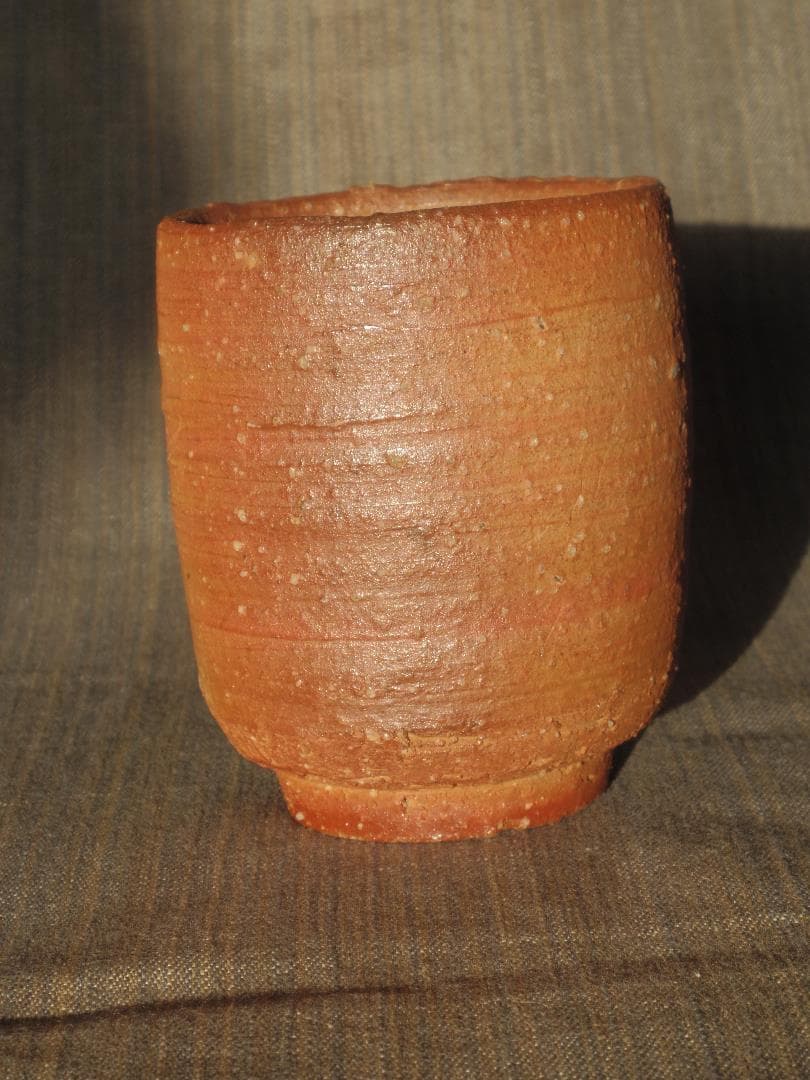 希少作★辻清明《師：板谷波山，富本憲吉》★信楽湯呑★共箱・布