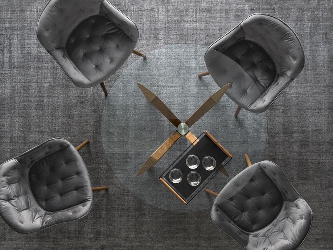 カリガリス 円形 ガラステーブル