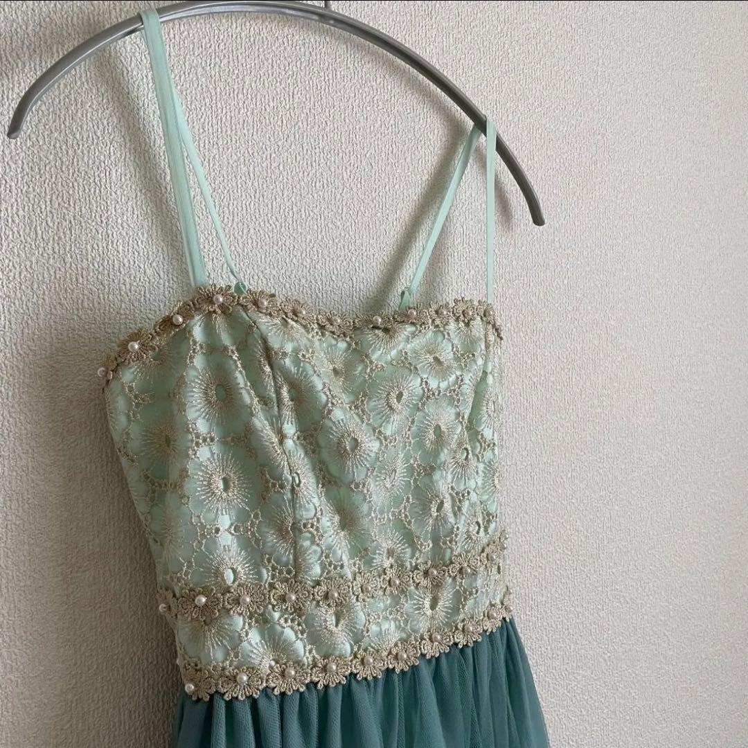 【美品】Aimer 定価3万円❣️チュール ドレス　9号　M エメ　グリーン