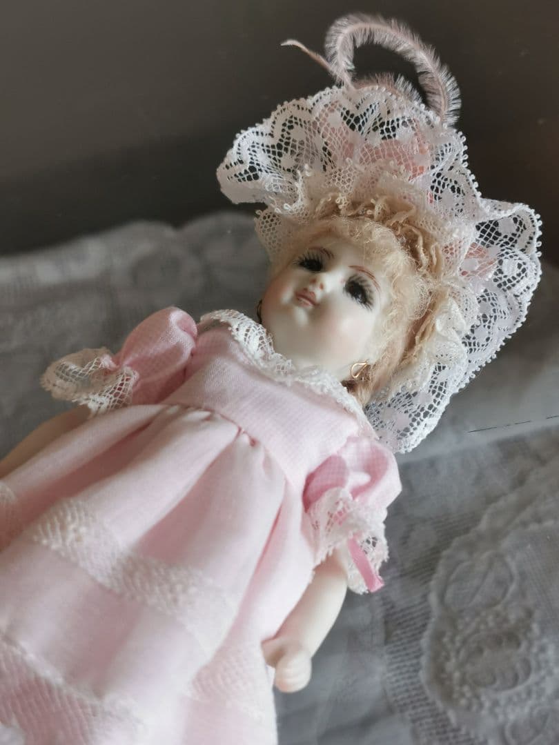 ヴィンテージ 作家物 14.5㎝三つ編のフレンチビスクドール キャシー