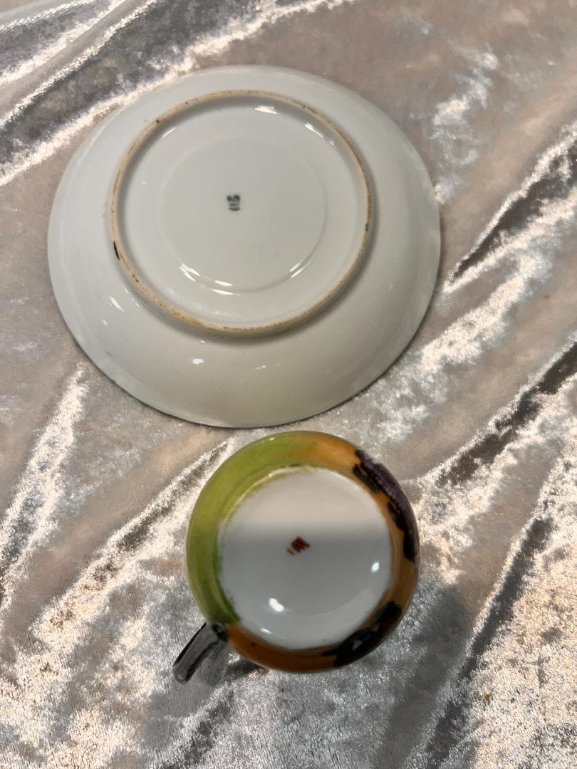 デミタスカップ＆ソーサー オランダの風景 人物 刻印あり デミタス