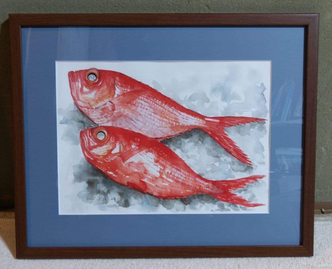水彩画 『金目鯛』
