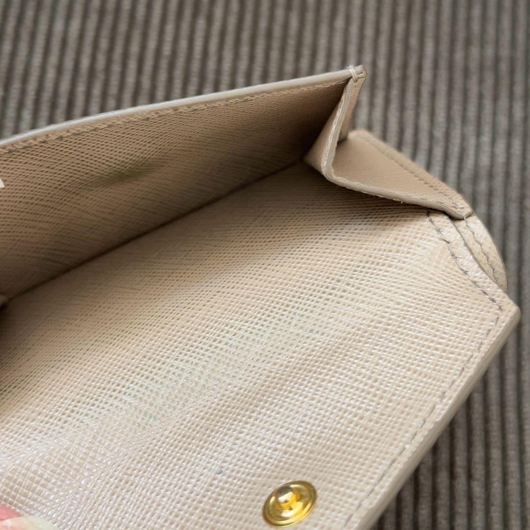 ICチップ搭載 正規品 PRADA 三つ折り財布 ピンクベージュ CAMMEO