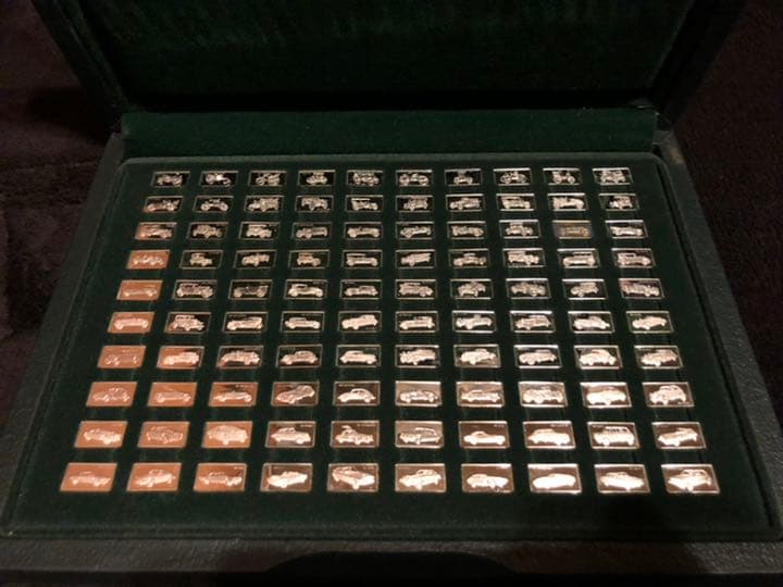 偉大なる自動車100種純銀製ミニチュアコレクション