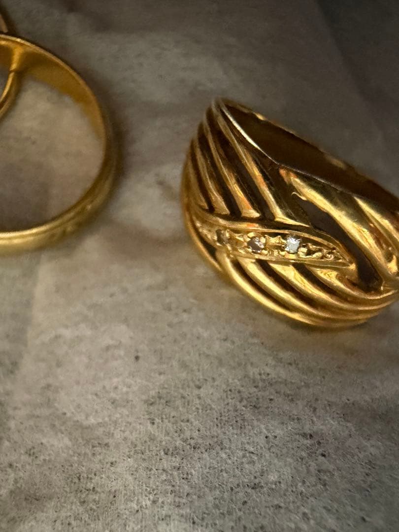 リング　K18 750 刻印　ホールマーク　レディース　ダイヤ　パール