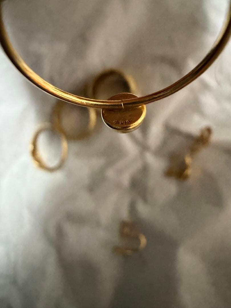 リング　K18 750 刻印　ホールマーク　レディース　ダイヤ　パール