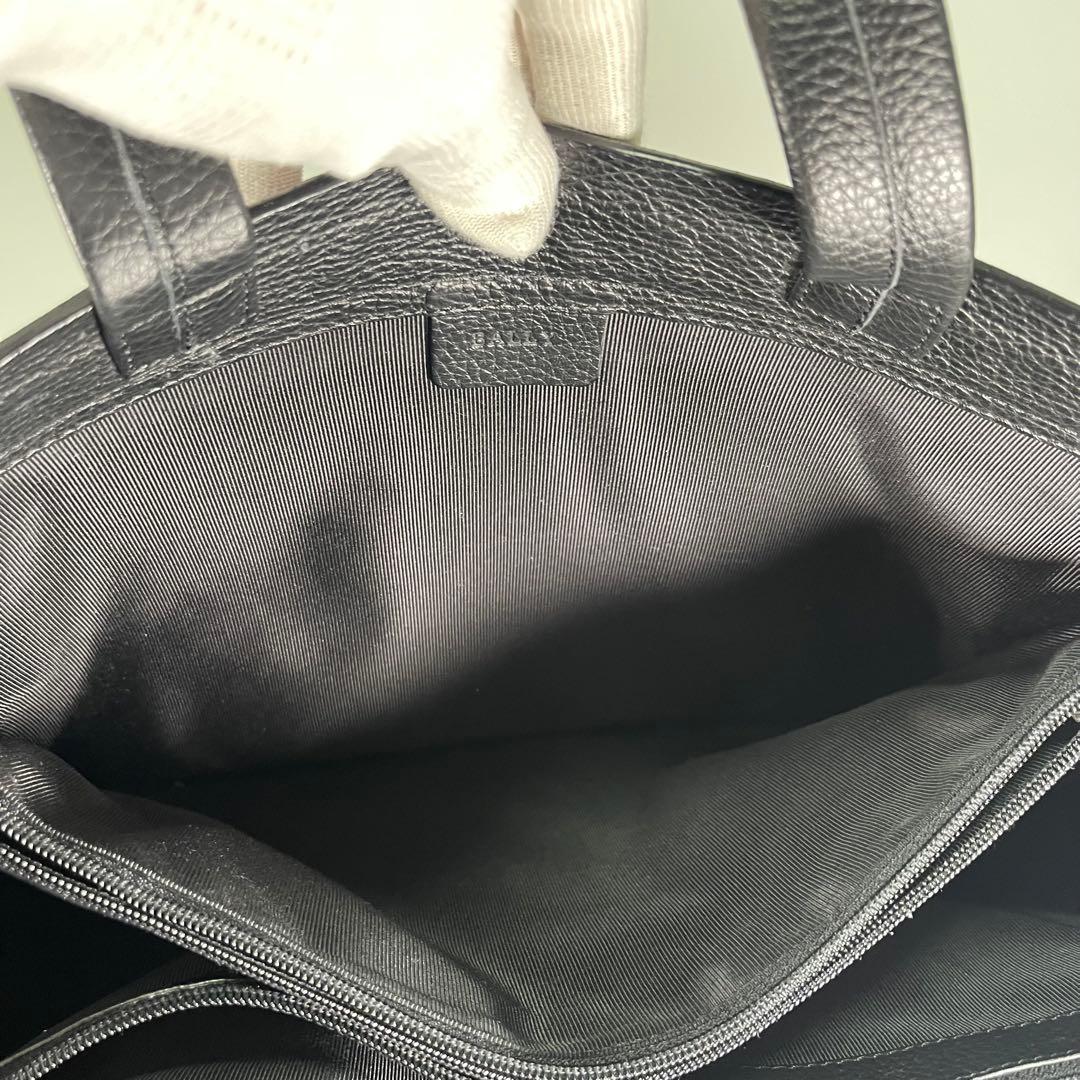 【超美品✨】BALLYバリーメンズビジネスバッグトートレザーBロゴ黒船型A4◯